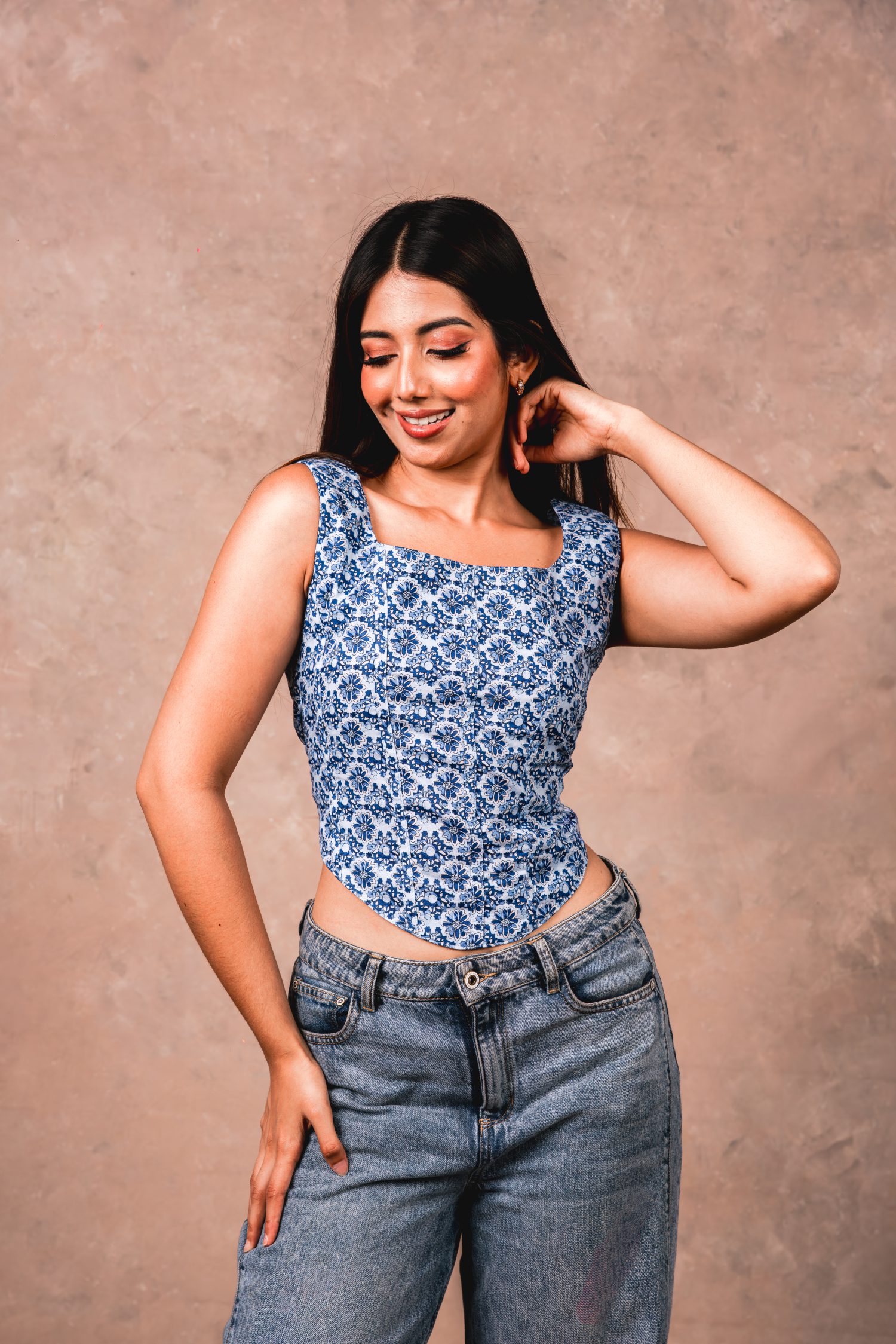 Cornflower Square-Neck Top — Arvento